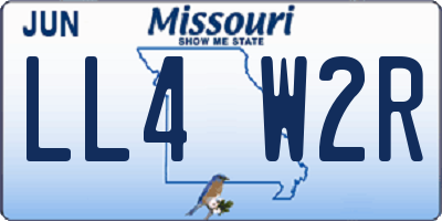 MO license plate LL4W2R