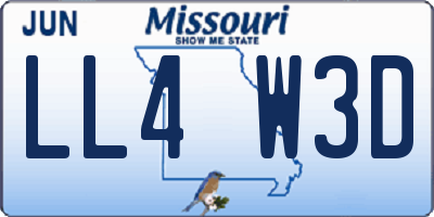 MO license plate LL4W3D