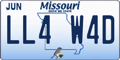 MO license plate LL4W4D