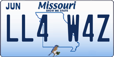 MO license plate LL4W4Z