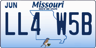 MO license plate LL4W5B