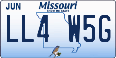 MO license plate LL4W5G
