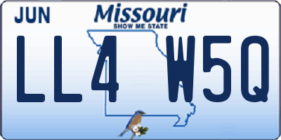 MO license plate LL4W5Q