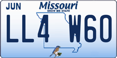 MO license plate LL4W6O