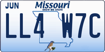 MO license plate LL4W7C