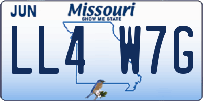 MO license plate LL4W7G