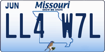 MO license plate LL4W7L