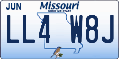 MO license plate LL4W8J