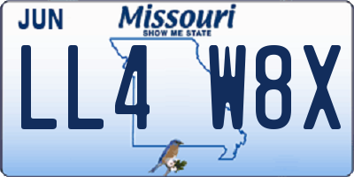 MO license plate LL4W8X