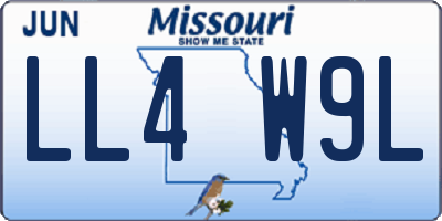 MO license plate LL4W9L