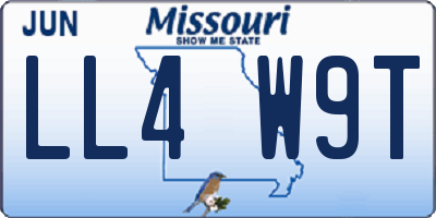 MO license plate LL4W9T