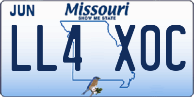 MO license plate LL4X0C
