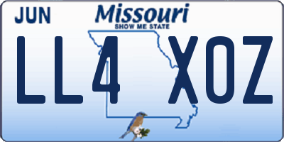 MO license plate LL4X0Z