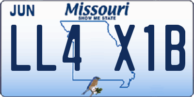 MO license plate LL4X1B
