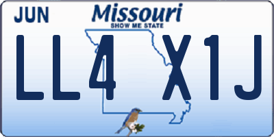 MO license plate LL4X1J