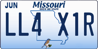 MO license plate LL4X1R