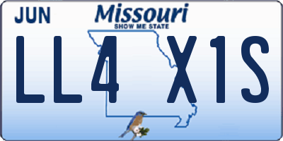 MO license plate LL4X1S