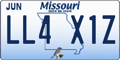 MO license plate LL4X1Z