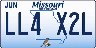 MO license plate LL4X2L