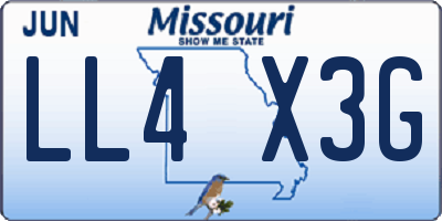 MO license plate LL4X3G