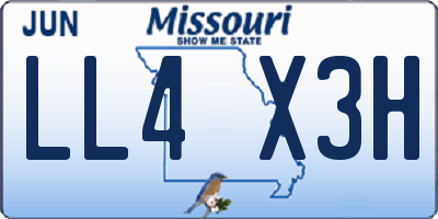 MO license plate LL4X3H