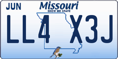 MO license plate LL4X3J