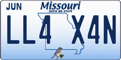MO license plate LL4X4N