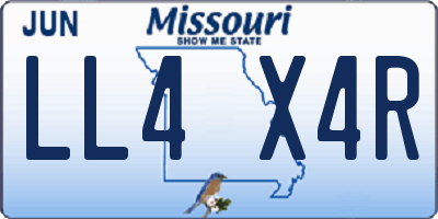 MO license plate LL4X4R