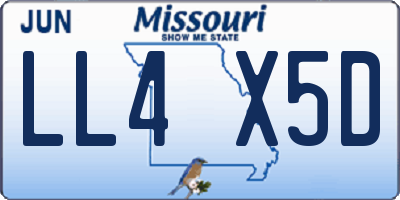 MO license plate LL4X5D