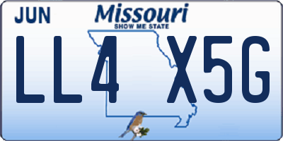 MO license plate LL4X5G