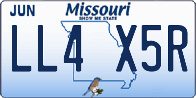 MO license plate LL4X5R