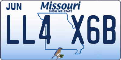 MO license plate LL4X6B