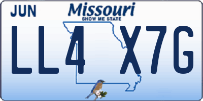 MO license plate LL4X7G