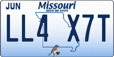 MO license plate LL4X7T