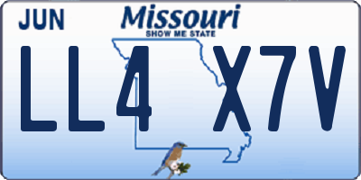 MO license plate LL4X7V