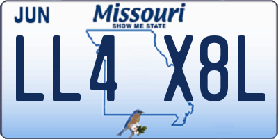 MO license plate LL4X8L