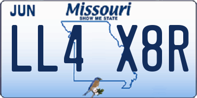 MO license plate LL4X8R