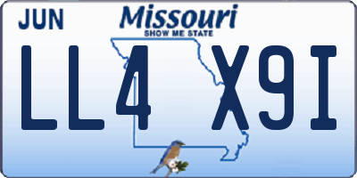 MO license plate LL4X9I