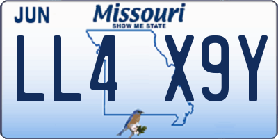 MO license plate LL4X9Y