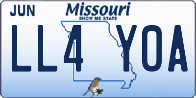 MO license plate LL4Y0A