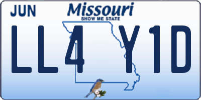 MO license plate LL4Y1D