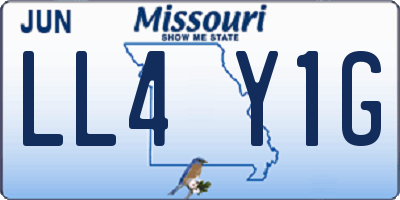 MO license plate LL4Y1G