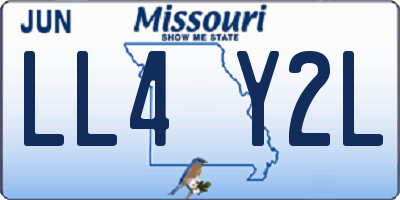 MO license plate LL4Y2L