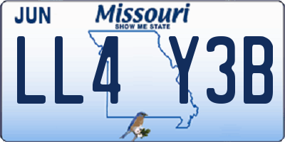 MO license plate LL4Y3B