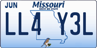MO license plate LL4Y3L
