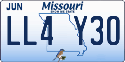MO license plate LL4Y3O