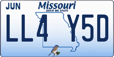 MO license plate LL4Y5D