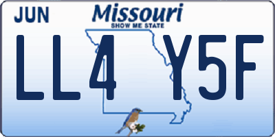 MO license plate LL4Y5F