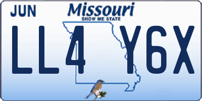 MO license plate LL4Y6X