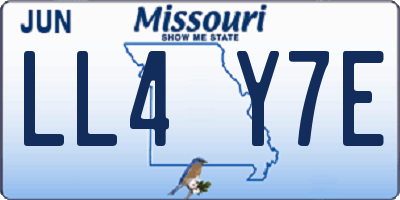 MO license plate LL4Y7E